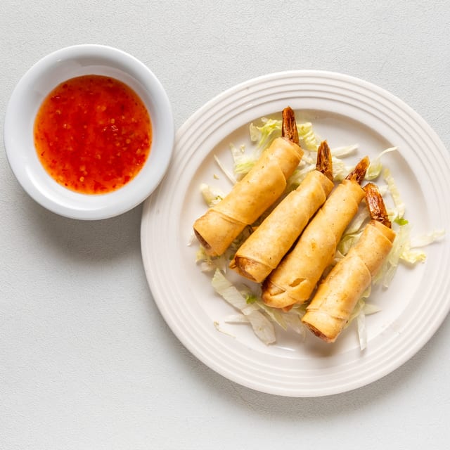 Fried Fantail Shrimp / Chả Giò Tôm.