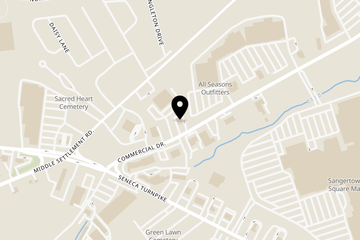 Map showing the location of Pho Vietnam on 4479 Commercial Dr in New Hartford